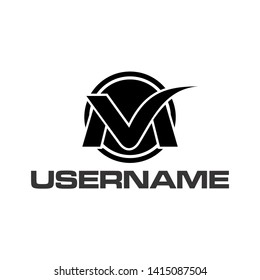 V M logo concept black and white