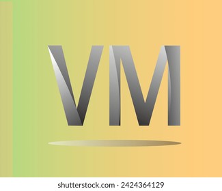 V M typography logo vector illustration.
