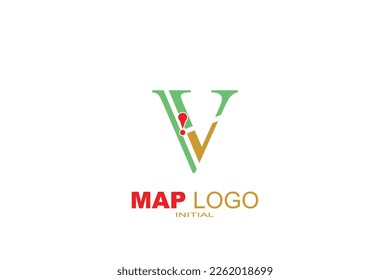 V map Letter logo template for your branding.