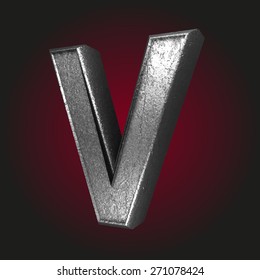 V Metal Letter