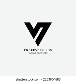 V Diseño de logotipo vectorial minimalista y moderno adecuado para empresas y marcas