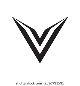 V logotipo minimalista y agudo. Diseño simple del logotipo de V 