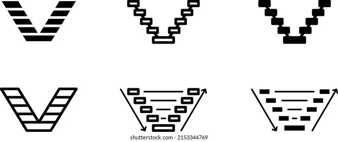 V Model Software Development Methodology Icon. Vector