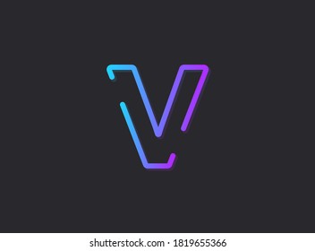 V, letra de gradiente moderna. Diseño moderno y dinámico de estilo creativo. Para logotipo, etiqueta de marca, elementos de diseño, aplicación y más. Ilustración vectorial aislada