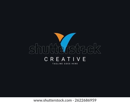 v modern letter logo design
