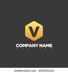 v modern letter logo template