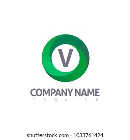 v modern letter logo template