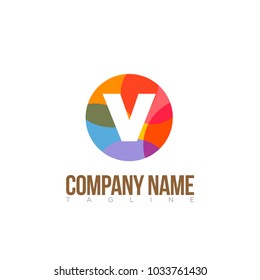 v modern letter logo template