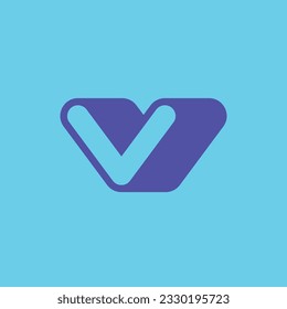 v modern vector check mark logo icon. Simple, modern and clean logo vector icon illustration 