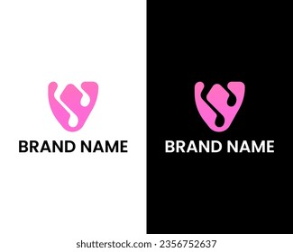 V music icon modern monogram logo design vector