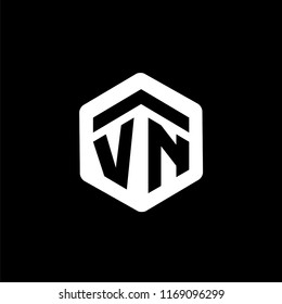 V N Initial letter hexagonal logo vector