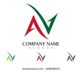 A V N Letter Logo Template vector icon