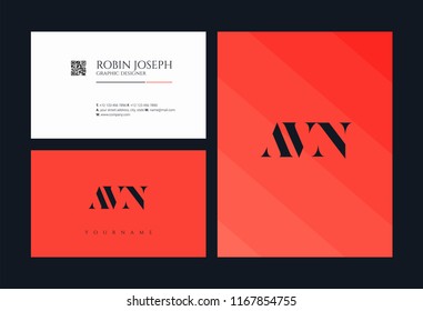 A V N Letters Joint logo icon and business card vector template.