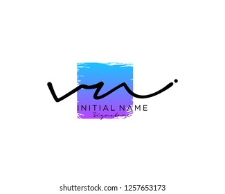 V N Signature initial logo template vector