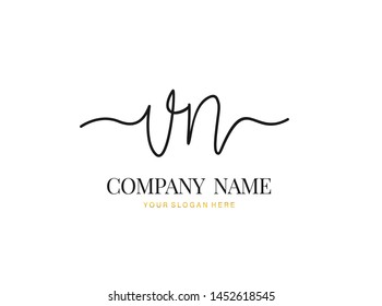 V N VN Beauty vector initial logo, handwriting logo of initial signature, wedding, fashion, jewerly, boutique, floral and botanical with creative template for any company or business.