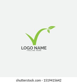 V nature logo design vector