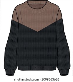 V NECK CHEVRON SWEATER FOR WOMEN AND GIRLS IN EDITABLE VECTOR FILE