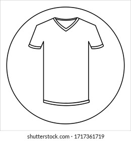 V neck shirt outline vector icon. V Neck Shirt vector outline icon isolated on white background. T- shirt line art vector design. 