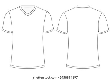 V Neck T shirt jersey mockup vector illustration template design
