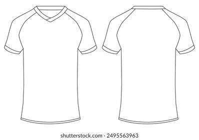 V Neck T shirt jersey mockup vector illustration template design