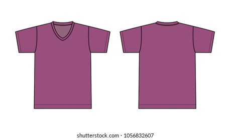 V neck t-shirt illustration (purple) 