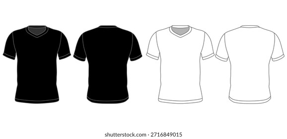 Vector de Plantilla de maquillaje de camiseta con cuello en V