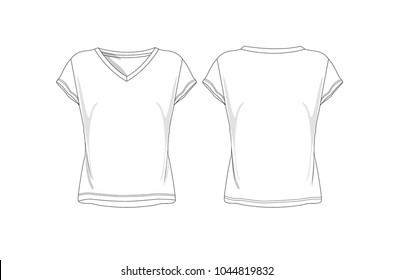 V Neck Women Top Vector Illustration Stock Vector (Royalty Free) 1044819832