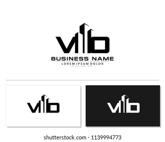 V O Initial building logo concept