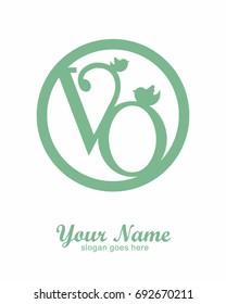 V O initial wedding decorative logo template 