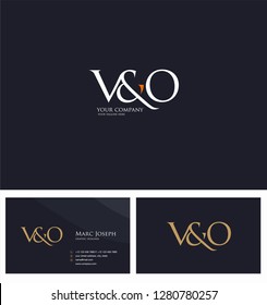 V & O letters Joint logo icon and Business card vector template.