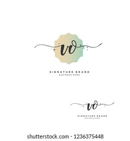 V O VO Initial letter handwriting and  signature logo.