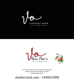 V O VO Initial letter handwriting and signature logo. Beauty vector initial logo .Fashion, boutique, floral and botanical
