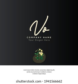 V O VO Initial letter handwriting and signature logo. Beauty vector initial logo .Fashion, boutique, floral and botanical
