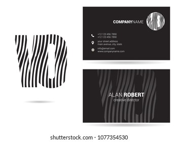 V & O waves letter design with business card template