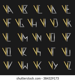 V and other alphabet letters monogram logo