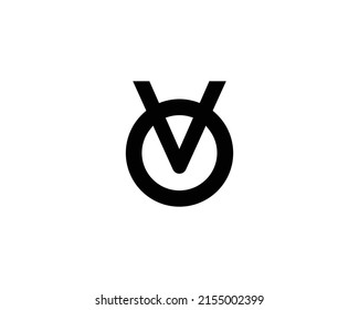 Plantilla vectorial de diseño de logotipo VO V