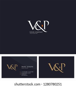 V & P letters Joint logo icon and Business card vector template.