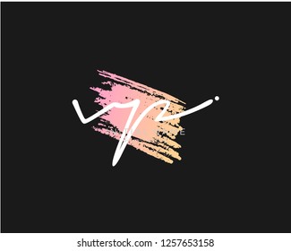 V P Signature initial logo template vector