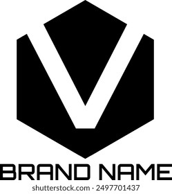V Paket schwarz-weißes Logo