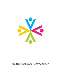 V People Logo for Community. Human Logo Icon. Health Care Symbol