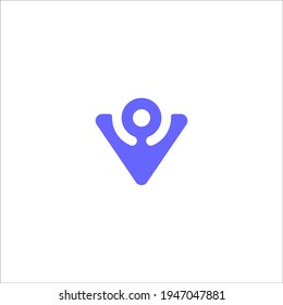 v people logo design vector sign