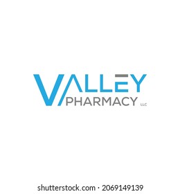 V pharmacy logo design and template.