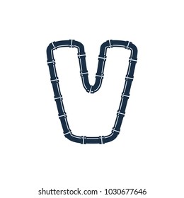 V Pipe Letter Logo Icon Design