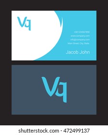 V & Q Joint letter logo with Business card
