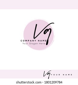 V Q VQ Initial letter handwriting and signature logo. Beauty vector initial logo .Fashion, boutique, floral and botanical