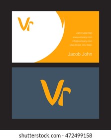 V & R Joint letter logo with Business card