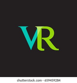 V R joint logo design vector template 