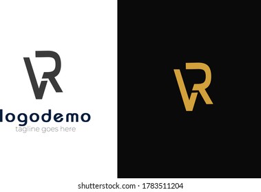 V and R latter logo concept in white background .V and R logo monogram design logotype minimal design .vector latter logo design  