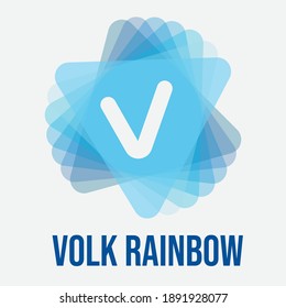 V rainbow logo on isolated white background color