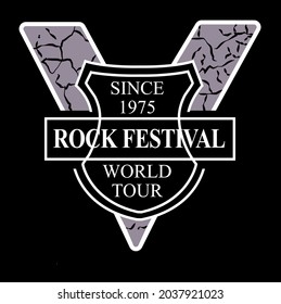 V Rock Festival T Shirt Vector Design, since 1975, vintage, old school.